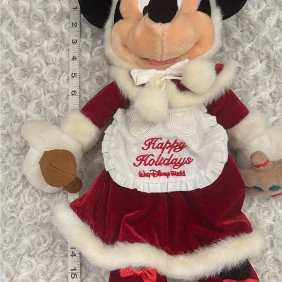 Walt Disney World Minnie Mouse Mrs. Clause Plush Gingerbread Christmas Toy GUC - Picture 14 of 15